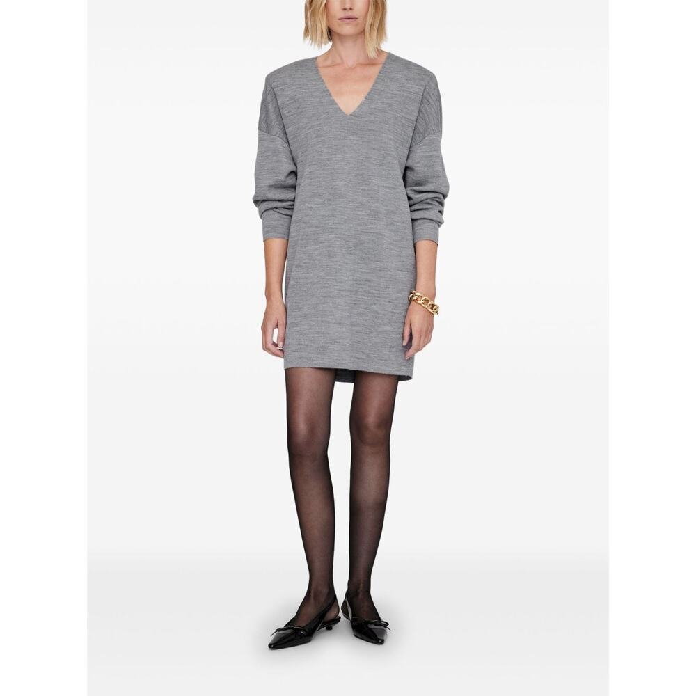 NWT NEW Anine Bing Essex Dress in Grey Melange Size L